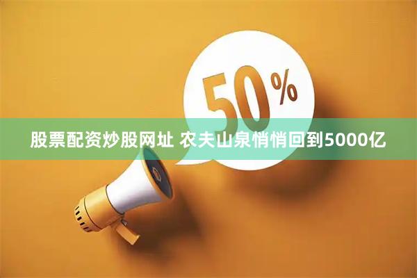 股票配资炒股网址 农夫山泉悄悄回到5000亿